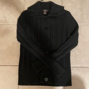 Comfy black cardigan super cute but doesn’t really fit me anymore:(
